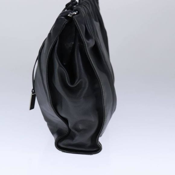 PRADA Hand Bag Leather Black Silver Auth 109379 - Picture 5 of 16